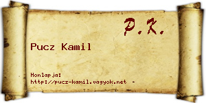 Pucz Kamil névjegykártya